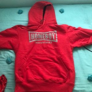 red homeboy industries sweatshirt from champion